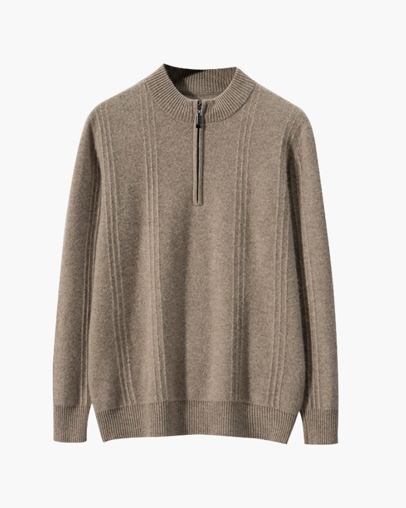 100% Cashmere a Costine Mezza Zip