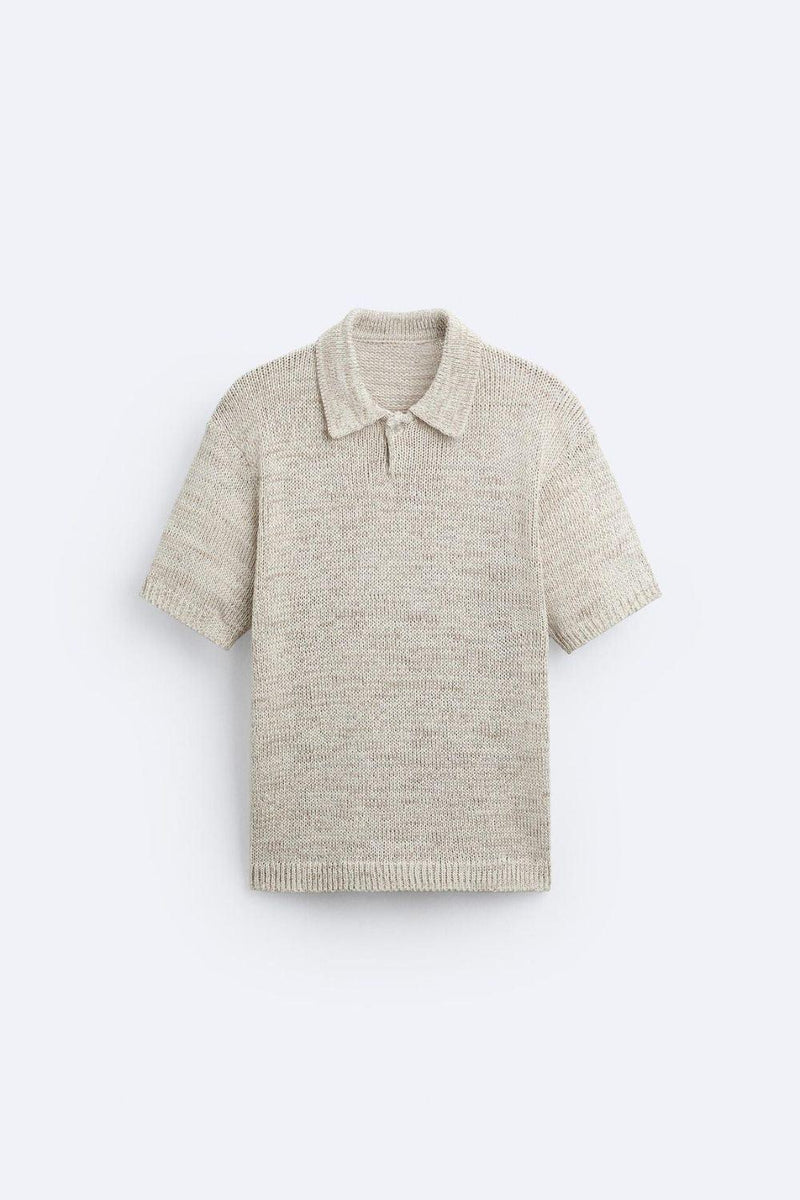 Old Money Buttoned Knit Polo T-Shirt