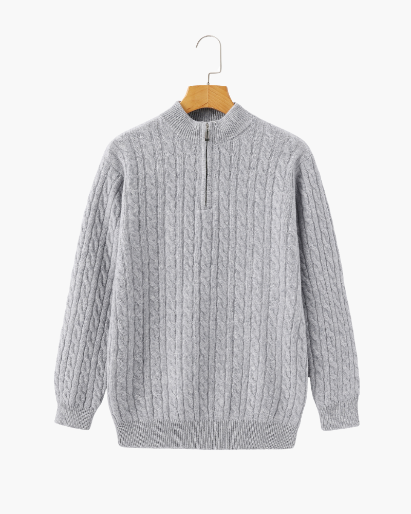 100% Cashmere Woven Half Zip