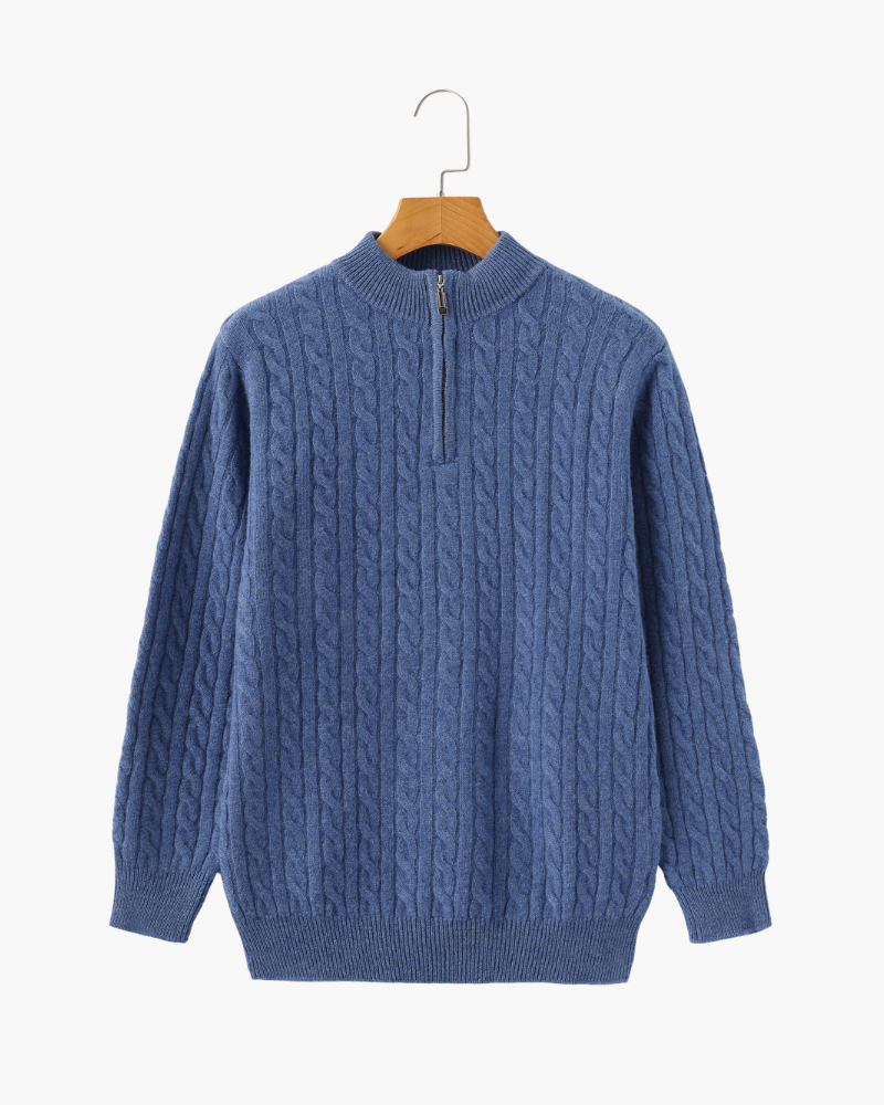 100% Cashmere Woven Half Zip