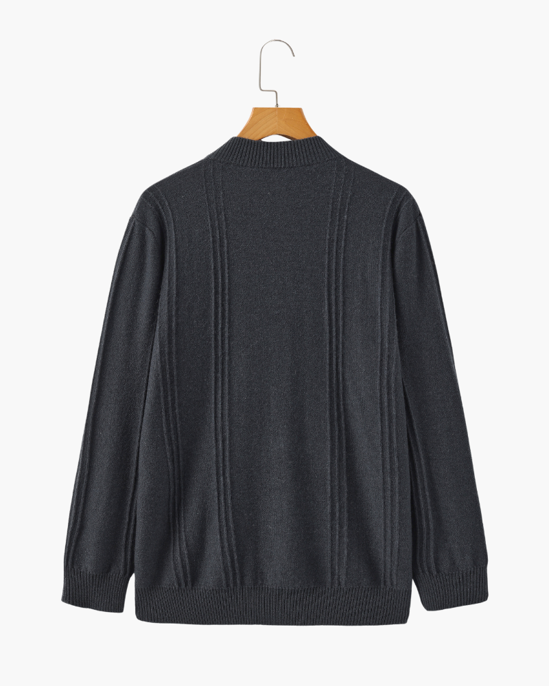 100% Cashmere a Costine Mezza Zip