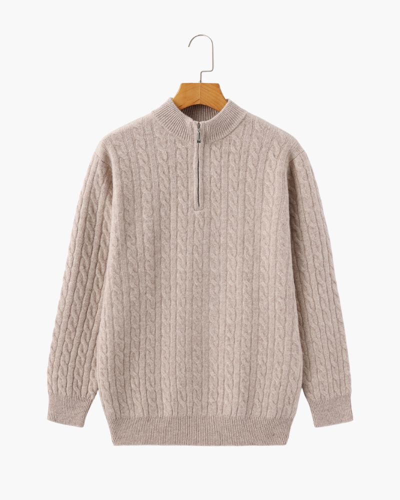 100% Cashmere Tessuto Mezza Zip