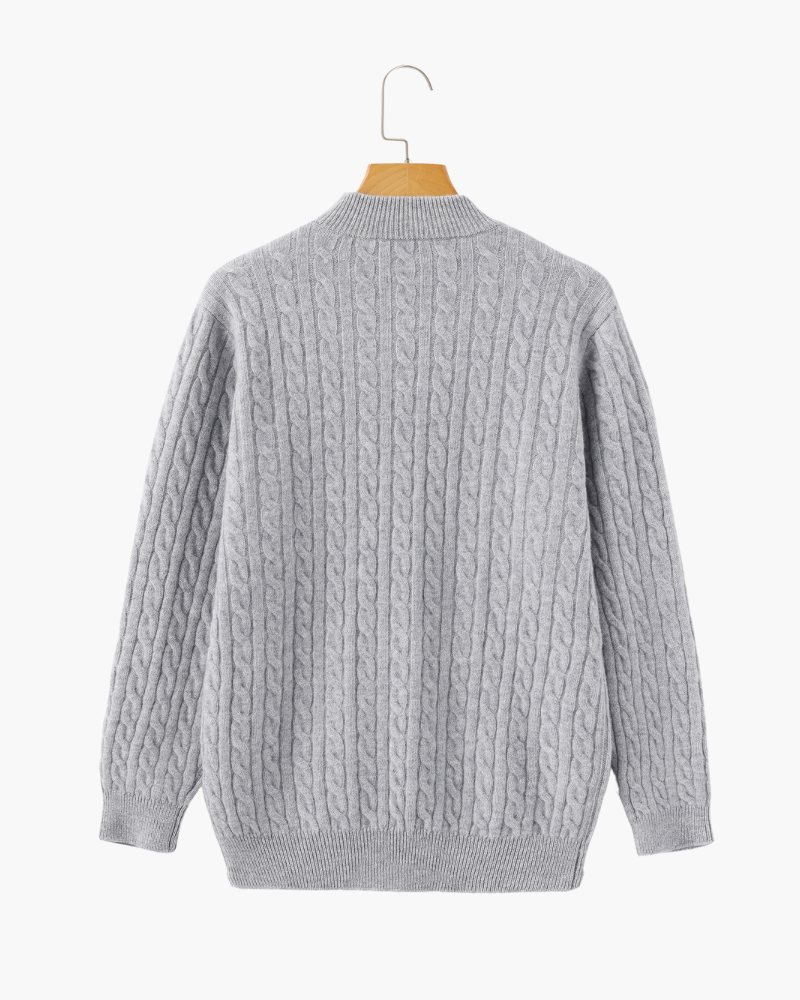 100% Cashmere Tessuto Mezza Zip