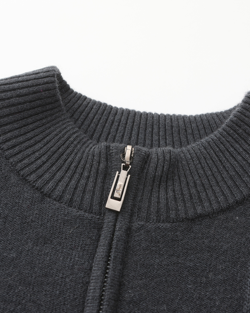 100% Cashmere a Costine Mezza Zip