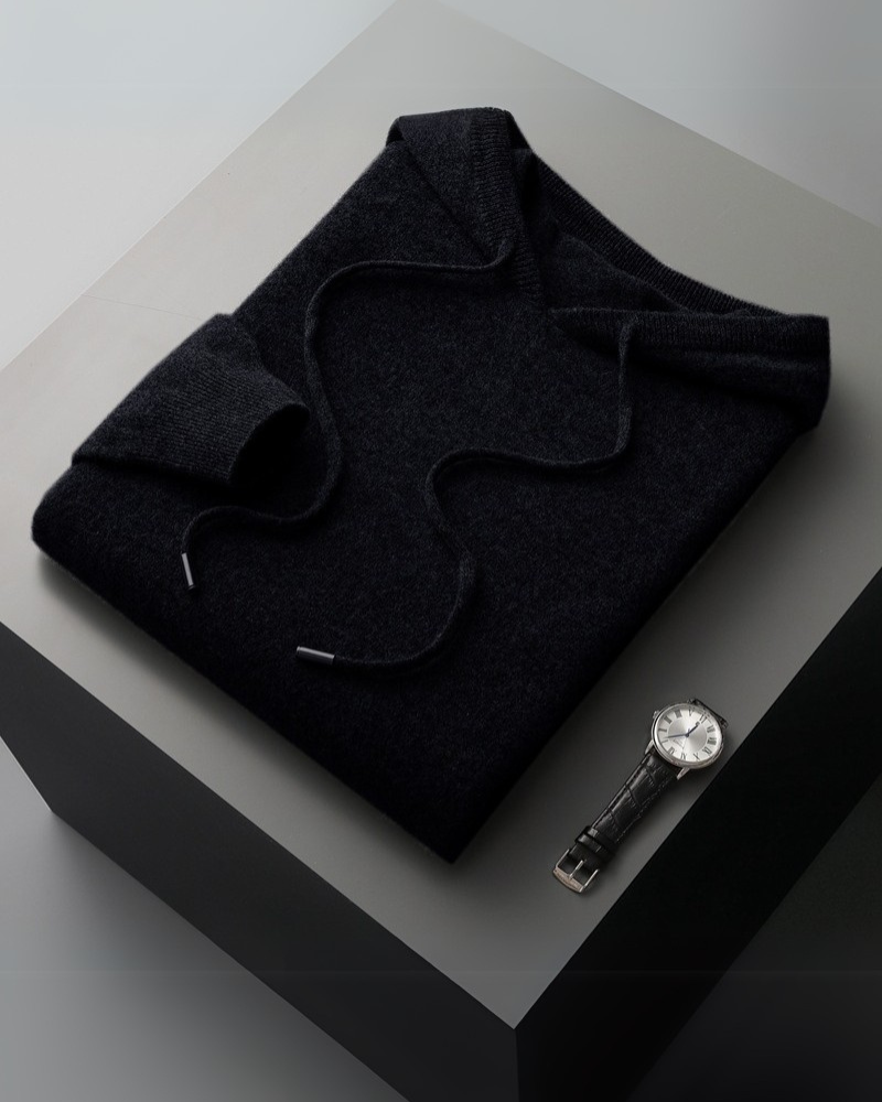 Felpa con cappuccio 100% cashmere