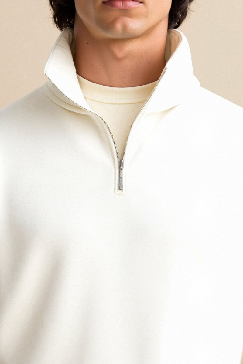 Old Money Casual Quater Zip Hoodie