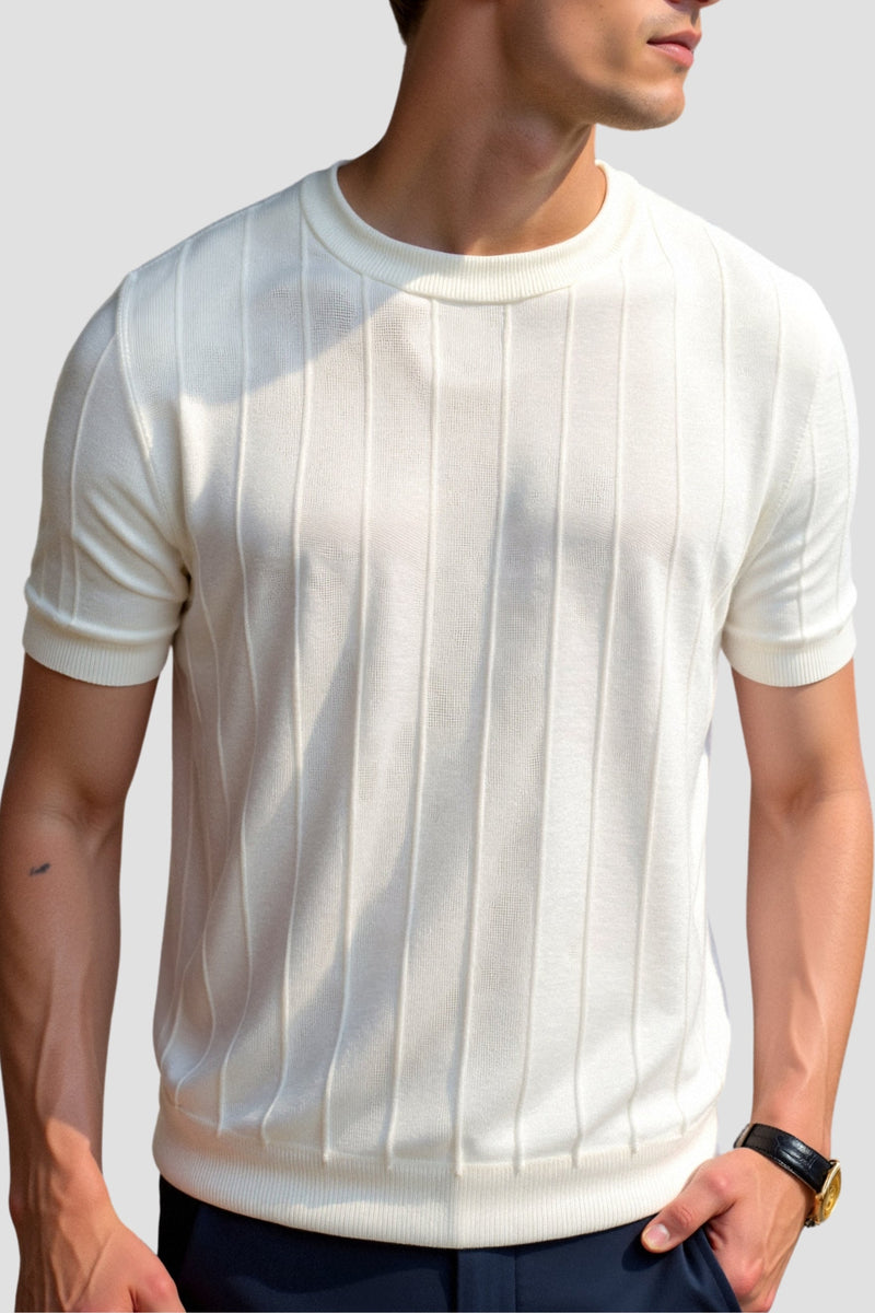 Old Money Classic Heavy O-Neck Striped T-Shirt