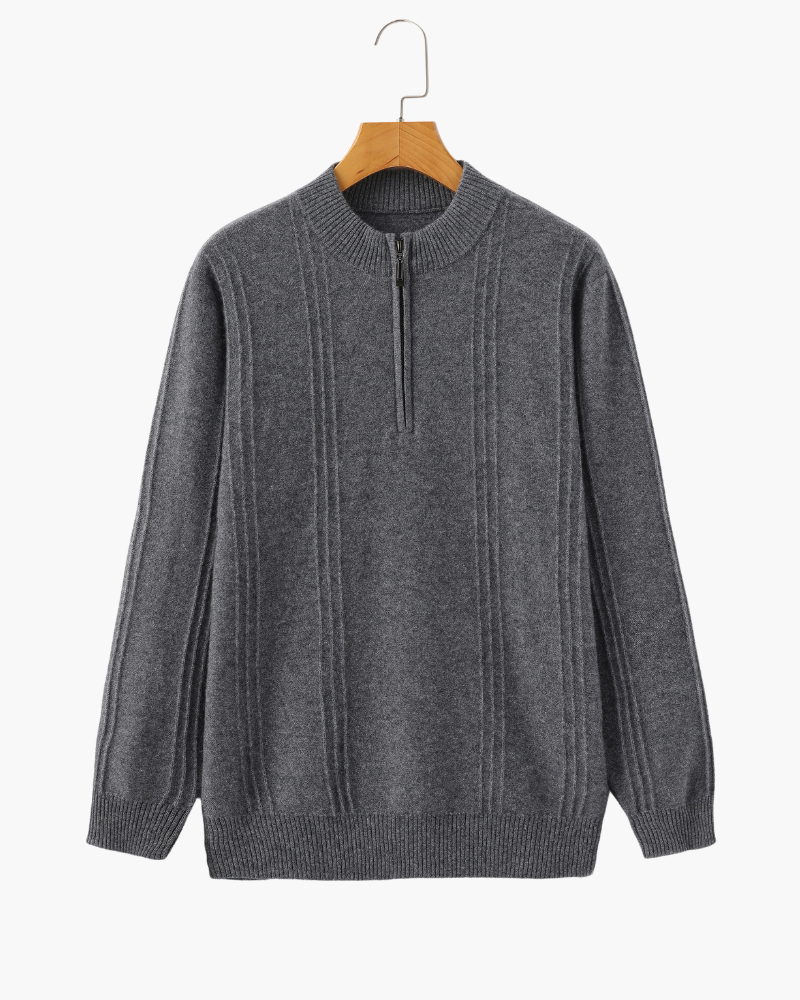 100% Cashmere a Costine Mezza Zip