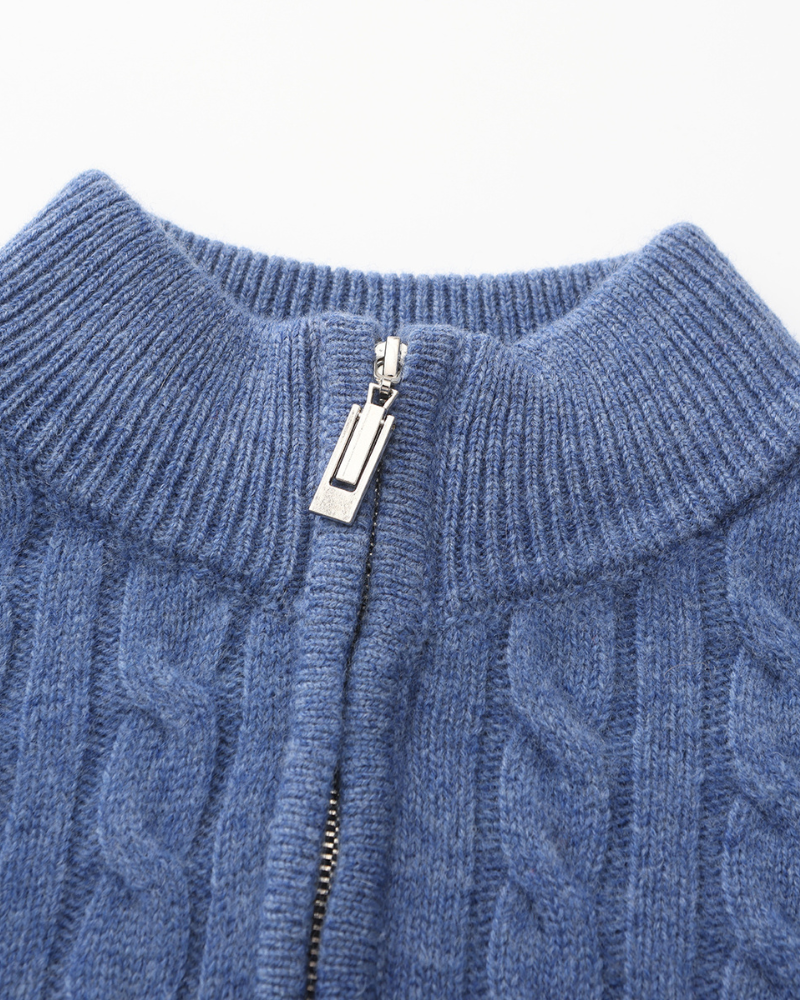 100% Cashmere Tessuto Mezza Zip